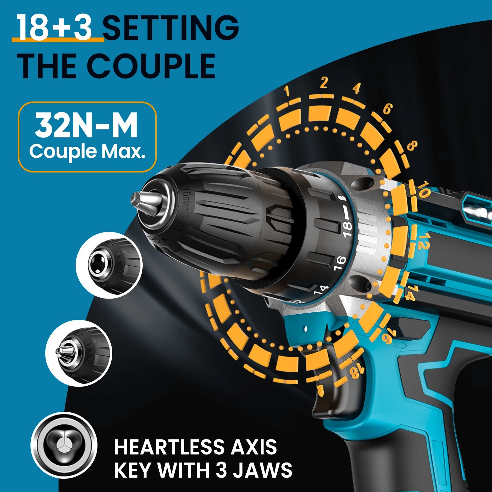 21V Impact Cordless Screwdriver 1600rpm High Speed Drills Rechargeable Battery Drill Household Drill Power Tools With Drill Bits