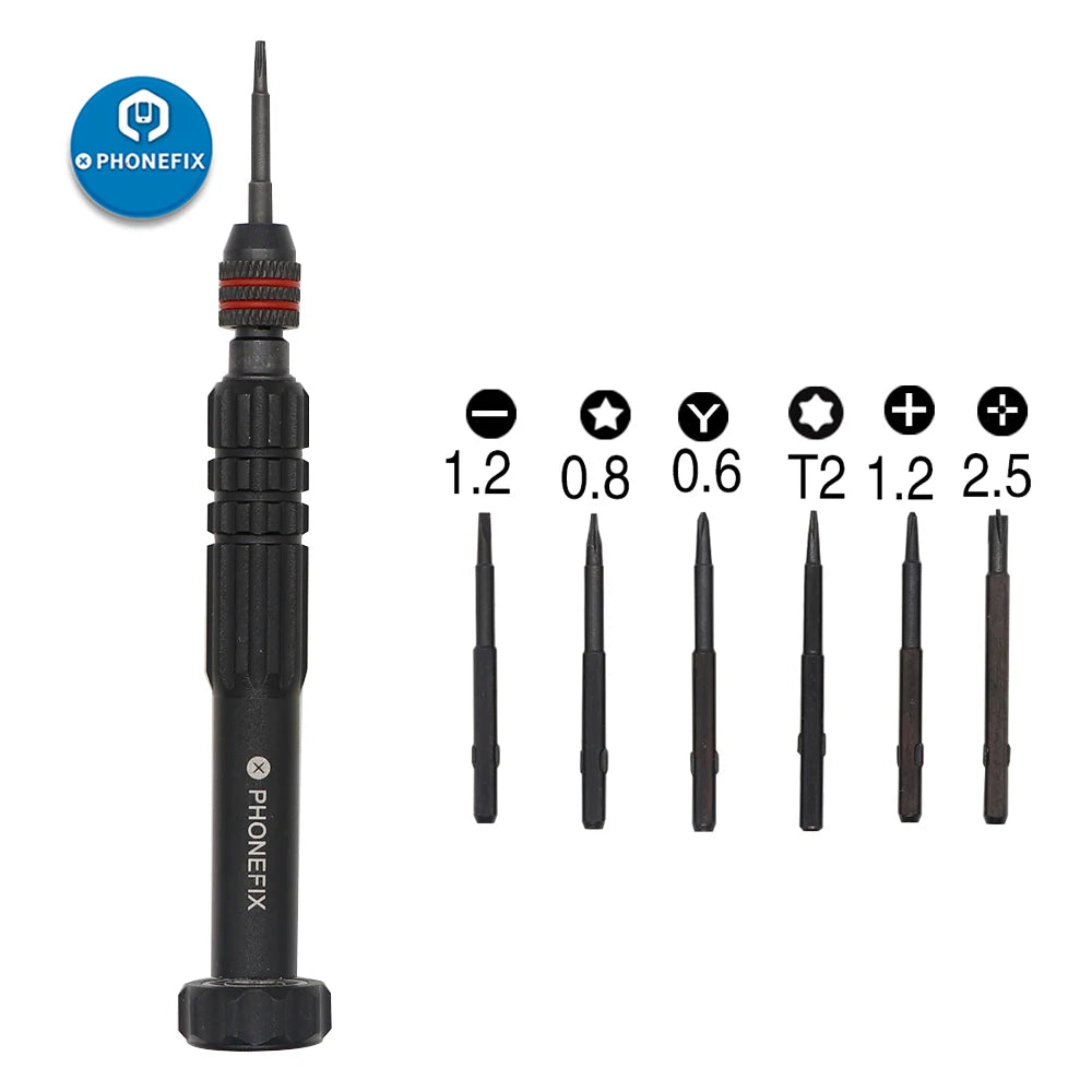 6 in 1 Screwdriver Set Phillips Slotted Y0.6 Precision Bits Set Mobile Phone Opening Screw Driver Kit For iPhone X-16PM Repair