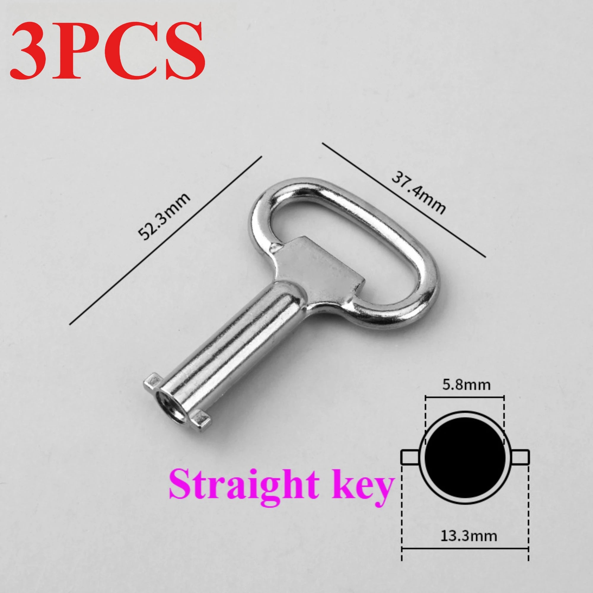 5/3PCS Silver Inner Triangle Key Wrench Square Key Water Tap 8Mm Vent Key Wrench Elevator Water Meter Valve Wrench