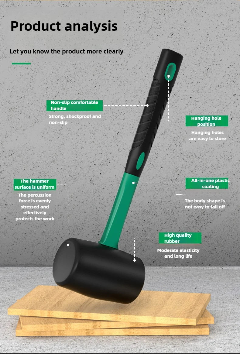 BaoLian Solid Rubber Hammer Industrial Grade Multifunctional Home Decoration Elastic Tile Installation Hammer