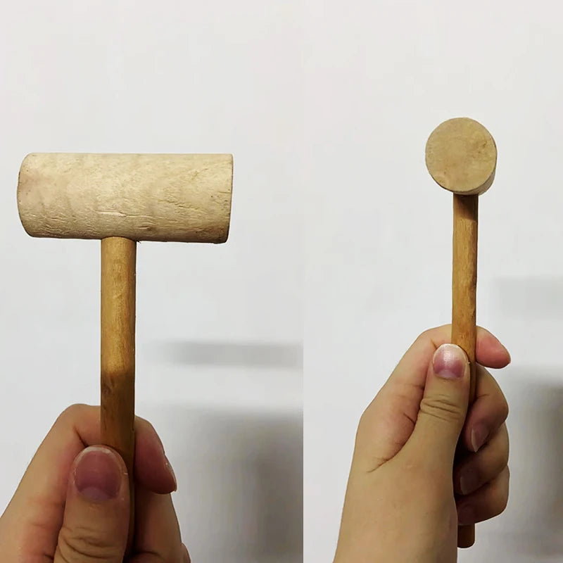 Mini Wooden Hammer Kids Balls Toy Pounder Replacement Wood Mallets Baby Tools for DIY Handicraft Hammer