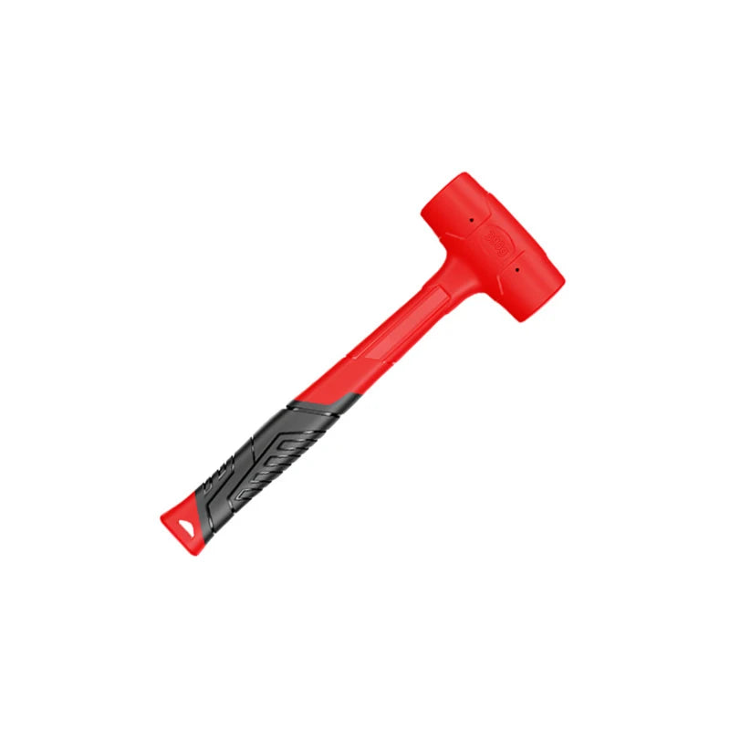 Double-sided rubber hammer, heavy-duty rubber hammer, with insulated handle and non-slip grip, non-elastic mounting hammer.