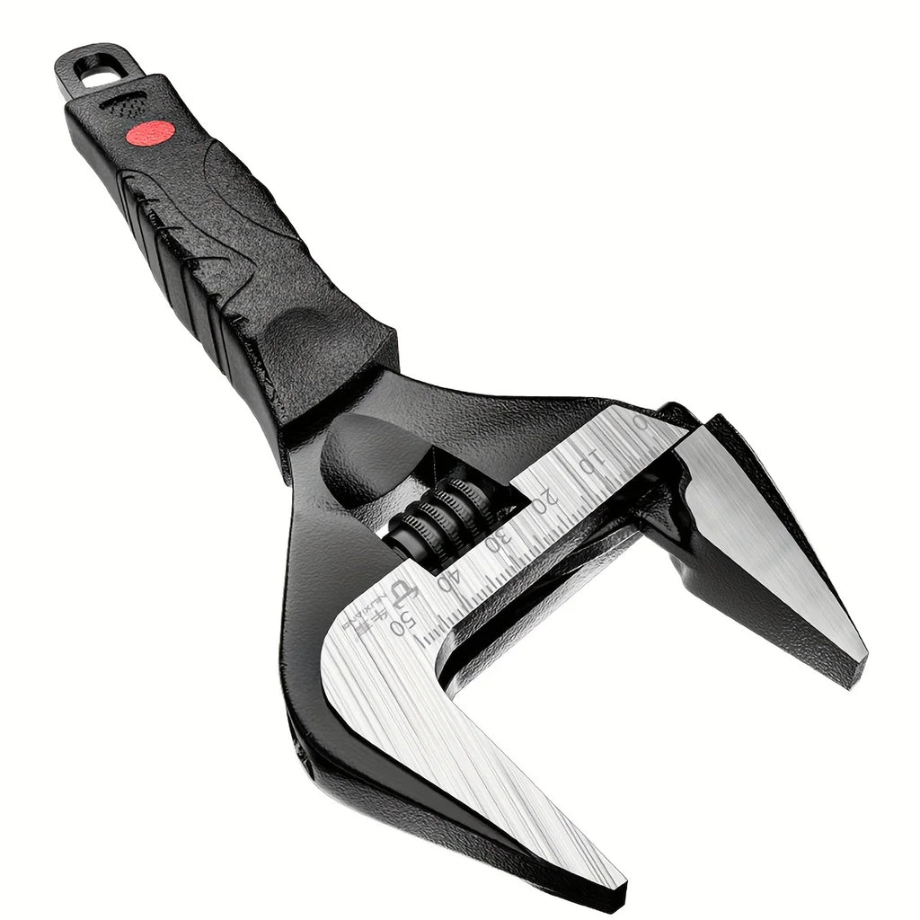 Wide Mouth Adjustable Wrench Set, 6-Inch & 10-Inch Wrenches, Plumbing Adjustable Wrench with Soft Grip,Metric, Cr-V Steel