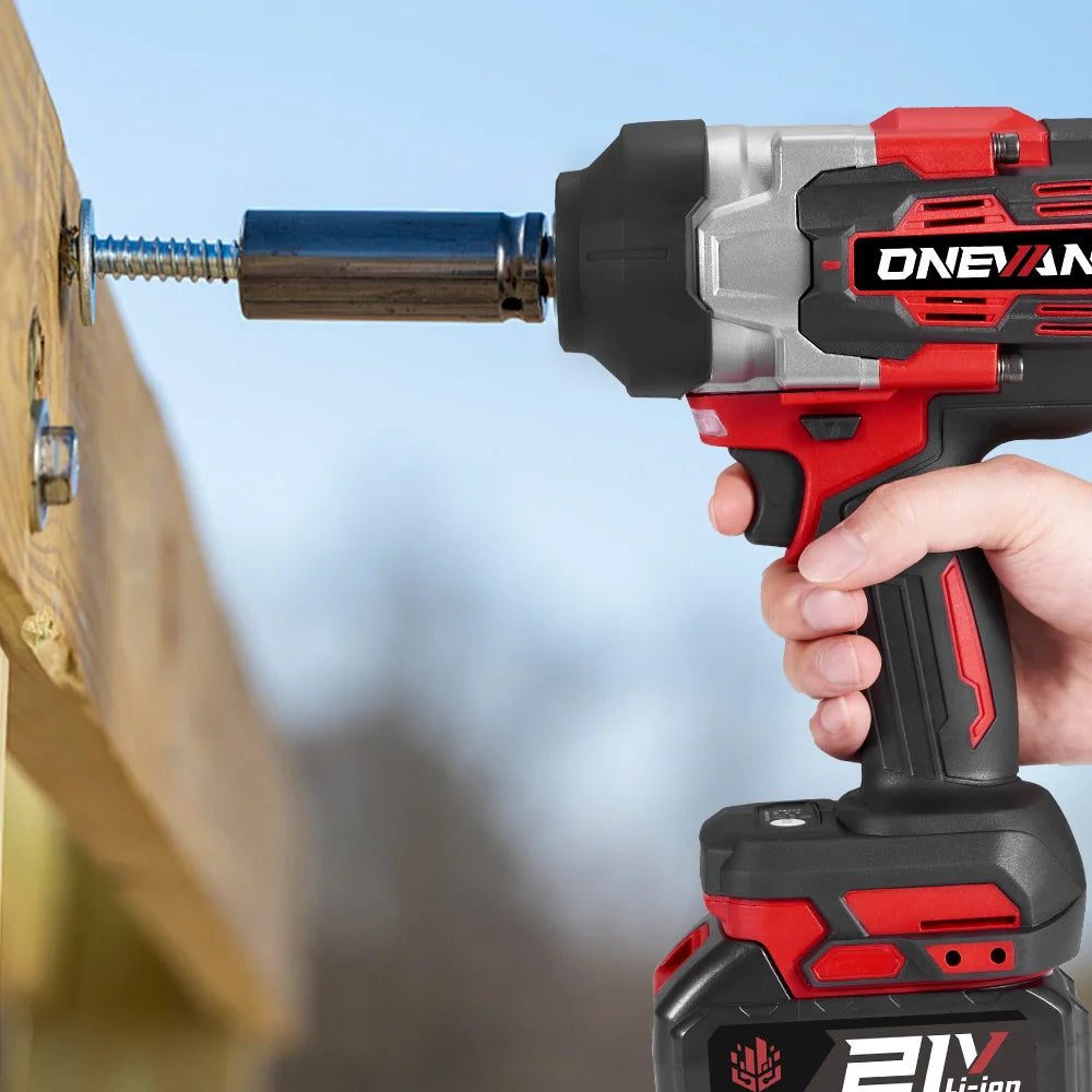 ONEVAN 2800N.M 2800W Brushless Electric Impact Wrench 1/2 Inch Cordless Wrench Screwdriver Power Tool For Makita 18V Battery Pin