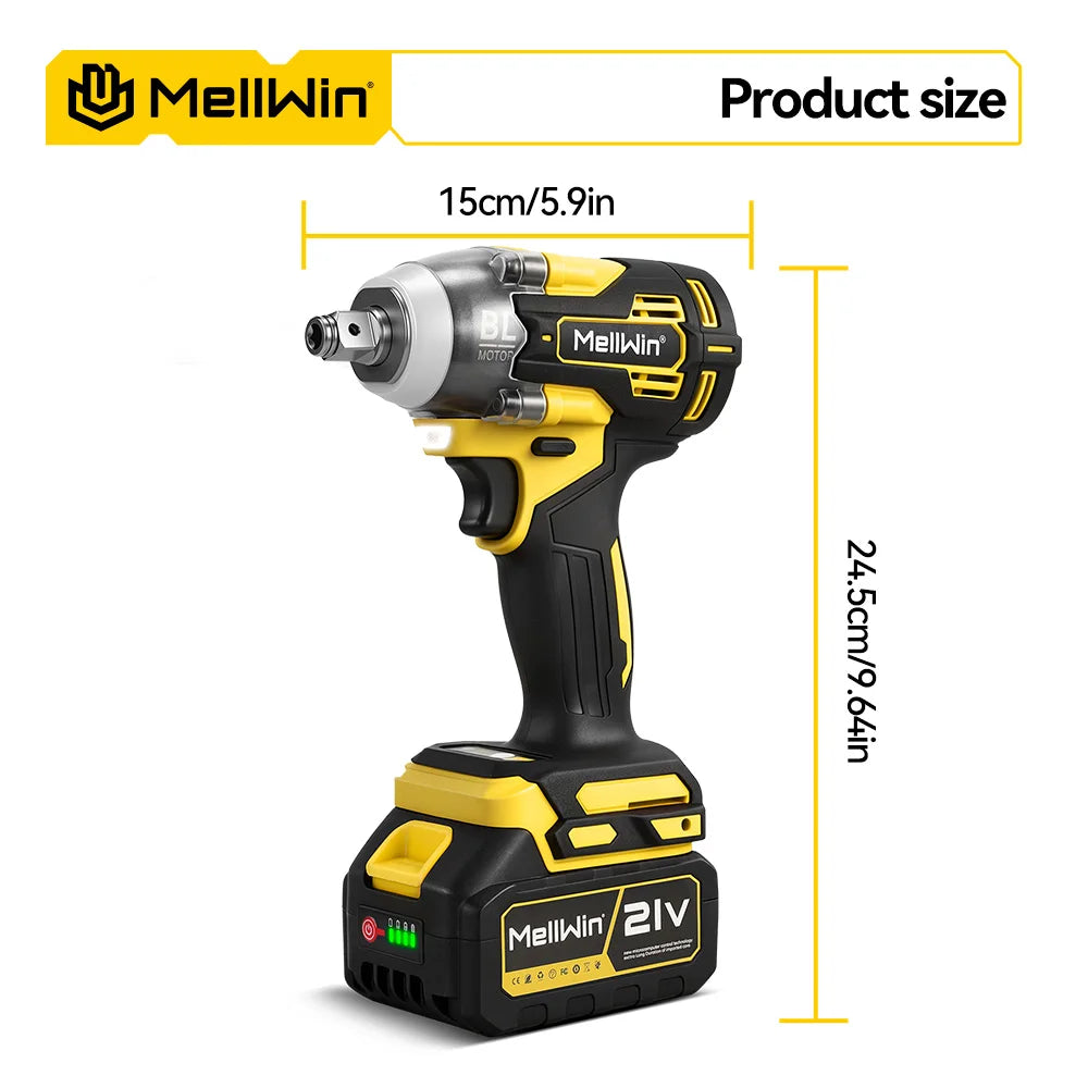 MELLWIN Brushless 520N·m Multi Electric Impact Wrench Set 3IN1 Electric Drill Screwdrive Repair Tool For Makita 18V Battery Pin