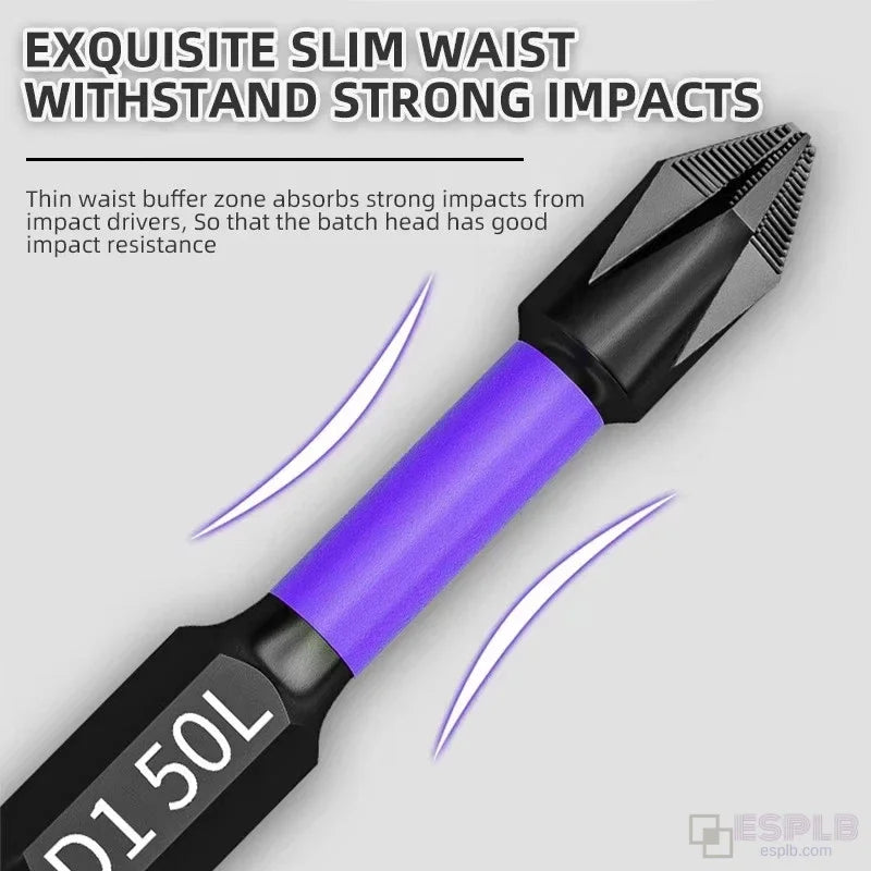 ESPLB 6pcs Non-Slip Upgraded High Hardness Strong Magnetic Phillips Screwdriver Bits Shockproof Hex Shank Alloy Steel Bits