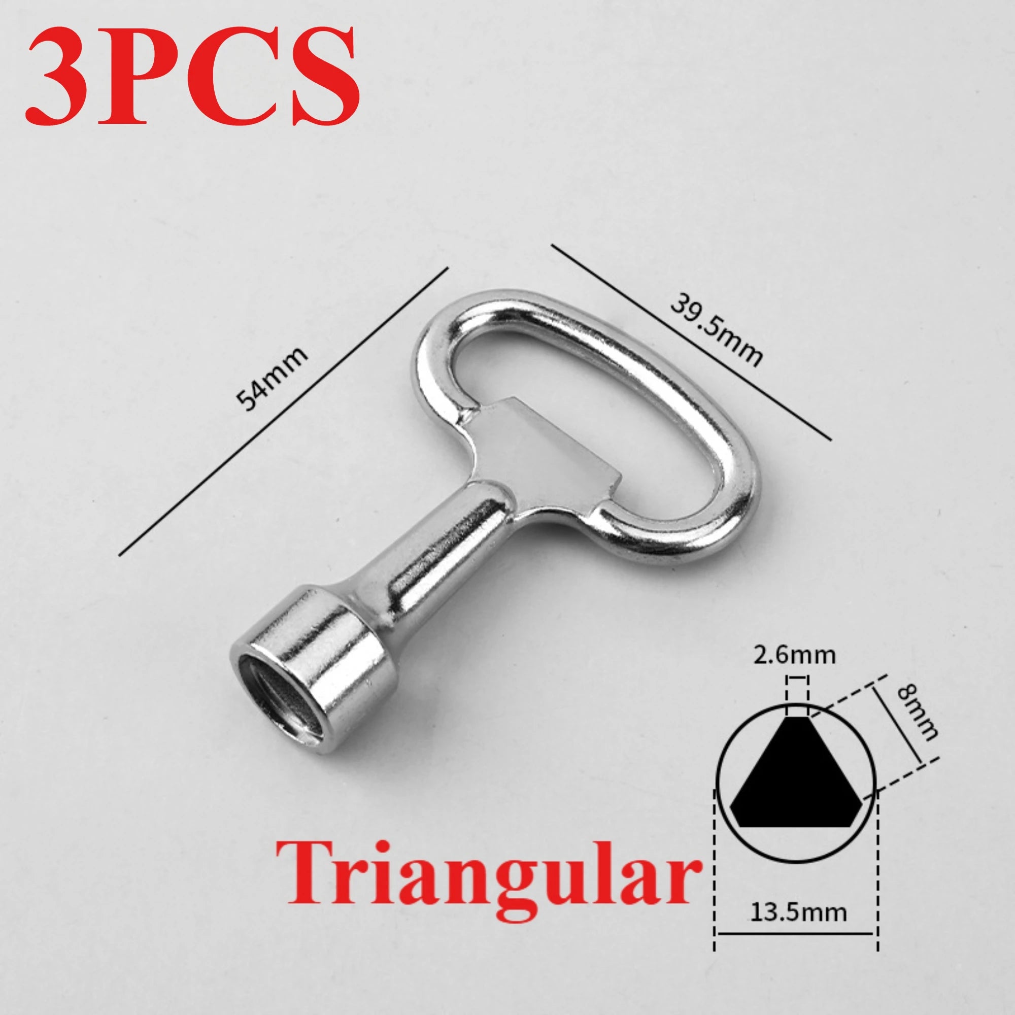 5/3PCS Silver Inner Triangle Key Wrench Square Key Water Tap 8Mm Vent Key Wrench Elevator Water Meter Valve Wrench