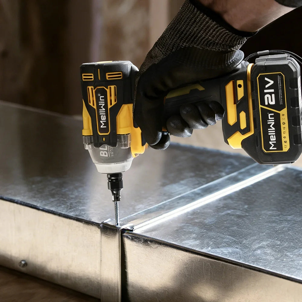 MELLWIN Brushless 520N·m Multi Electric Impact Wrench Set 3IN1 Electric Drill Screwdrive Repair Tool For Makita 18V Battery Pin