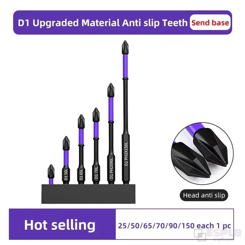 ESPLB 6pcs Non-Slip Upgraded High Hardness Strong Magnetic Phillips Screwdriver Bits Shockproof Hex Shank Alloy Steel Bits