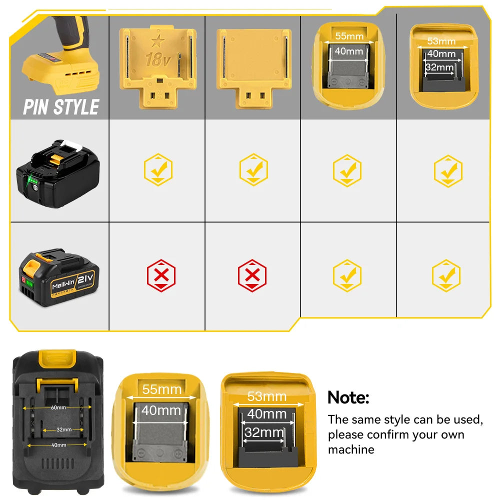 MELLWIN Brushless 520N·m Multi Electric Impact Wrench Set 3IN1 Electric Drill Screwdrive Repair Tool For Makita 18V Battery Pin
