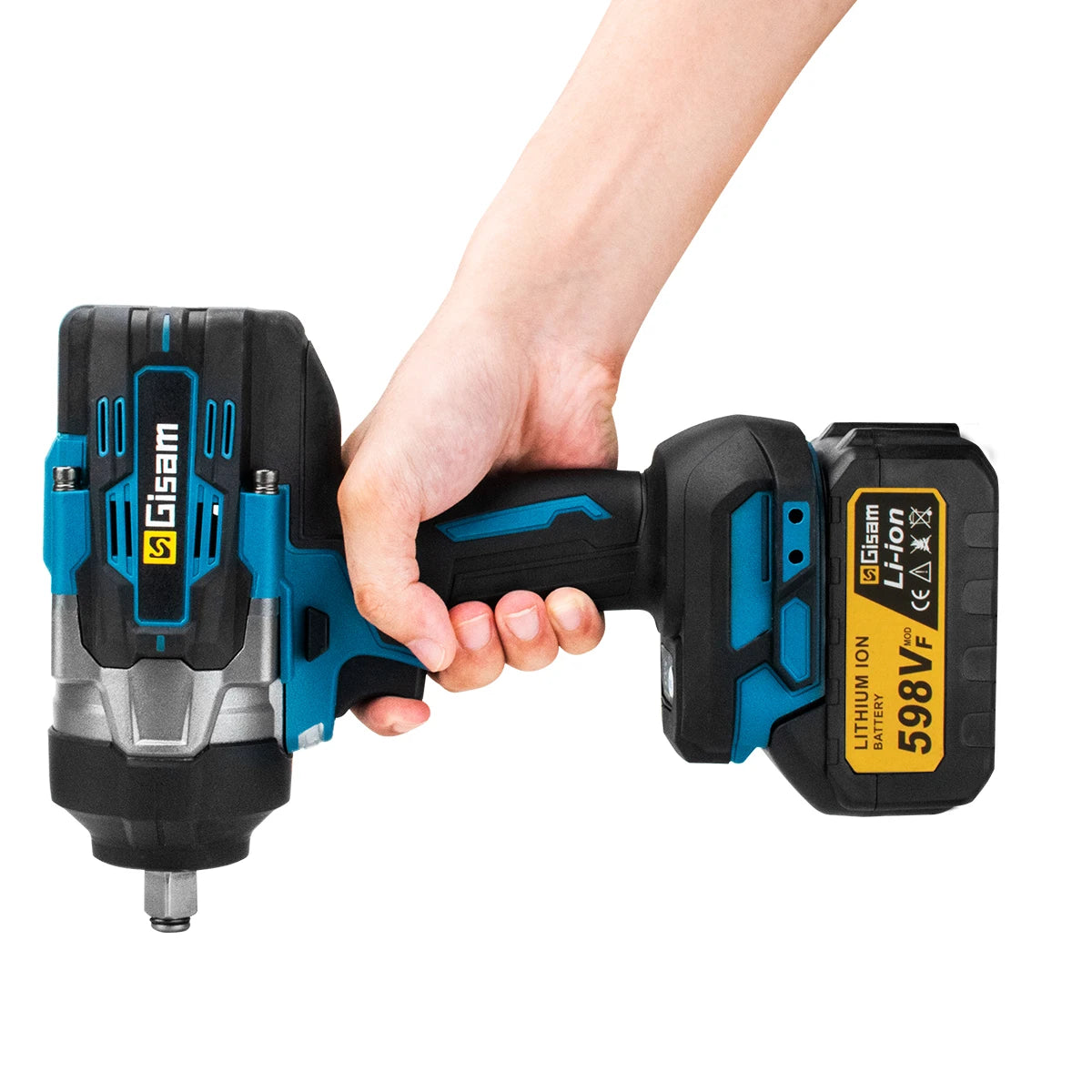 Gisam 2800N.M Brushless Electric Wrench 1/2 Inch Impact Wrench Electirc Screwdriver Drill Compatible with Makita 18V Battery Pin