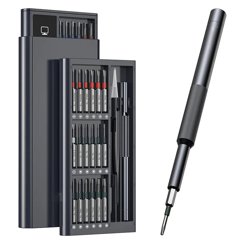 Precision Screwdriver Set, Screwdriver Kit with 36 Long S2 Bits, Magnetic Repair Tool for Glasses, Watches, PC, Computer, Camera