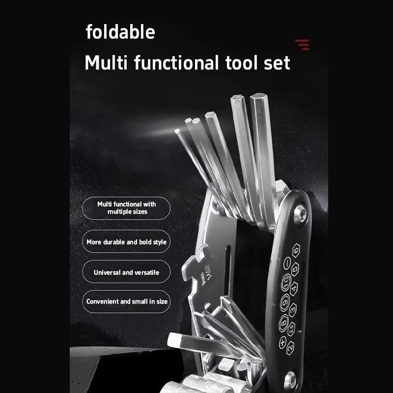 16 In 1 Folding Multifunctional Screwdriver Wrench Socket Stainless Steel Maintenance Tool Home Maintenance Tool Workshop Tool