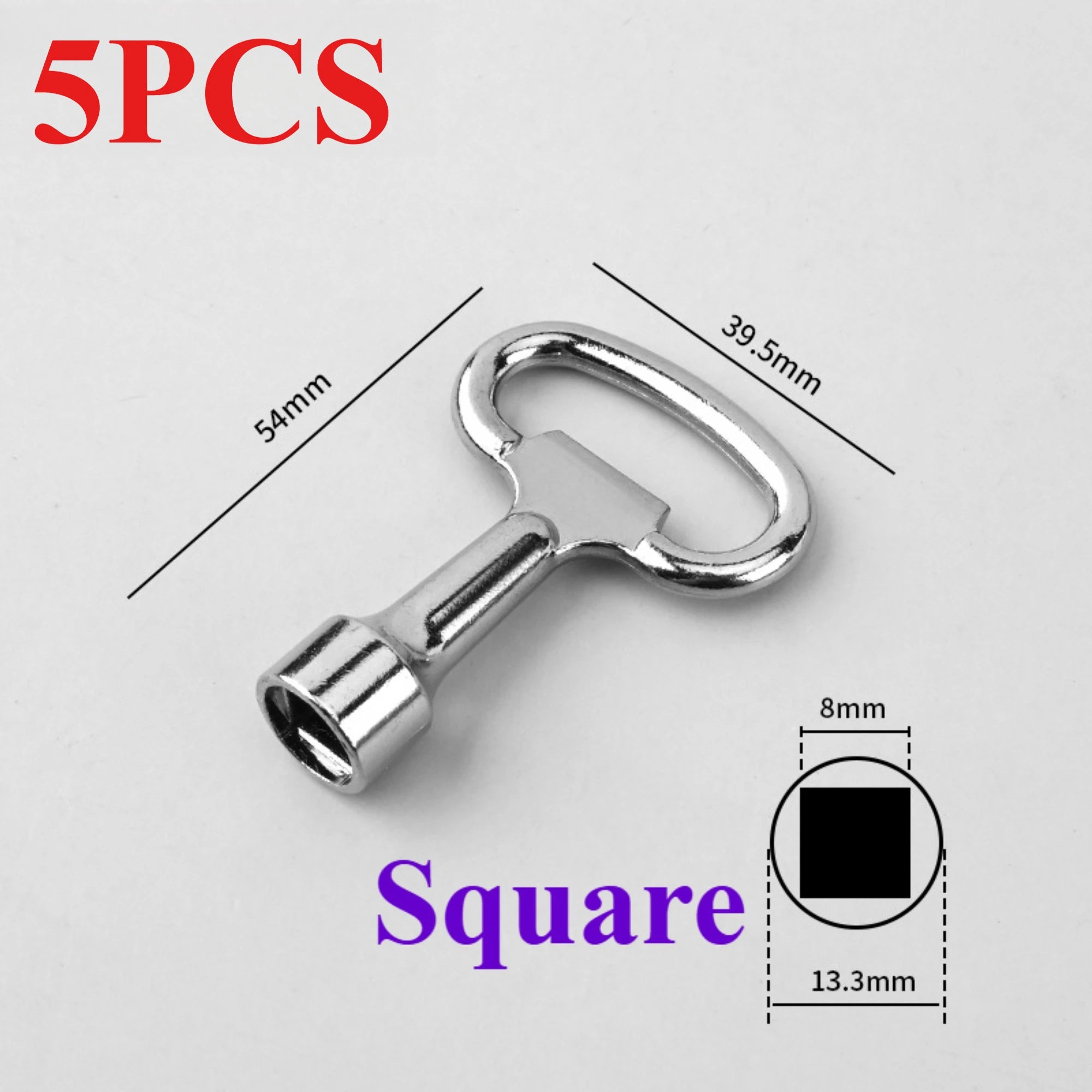5/3PCS Silver Inner Triangle Key Wrench Square Key Water Tap 8Mm Vent Key Wrench Elevator Water Meter Valve Wrench