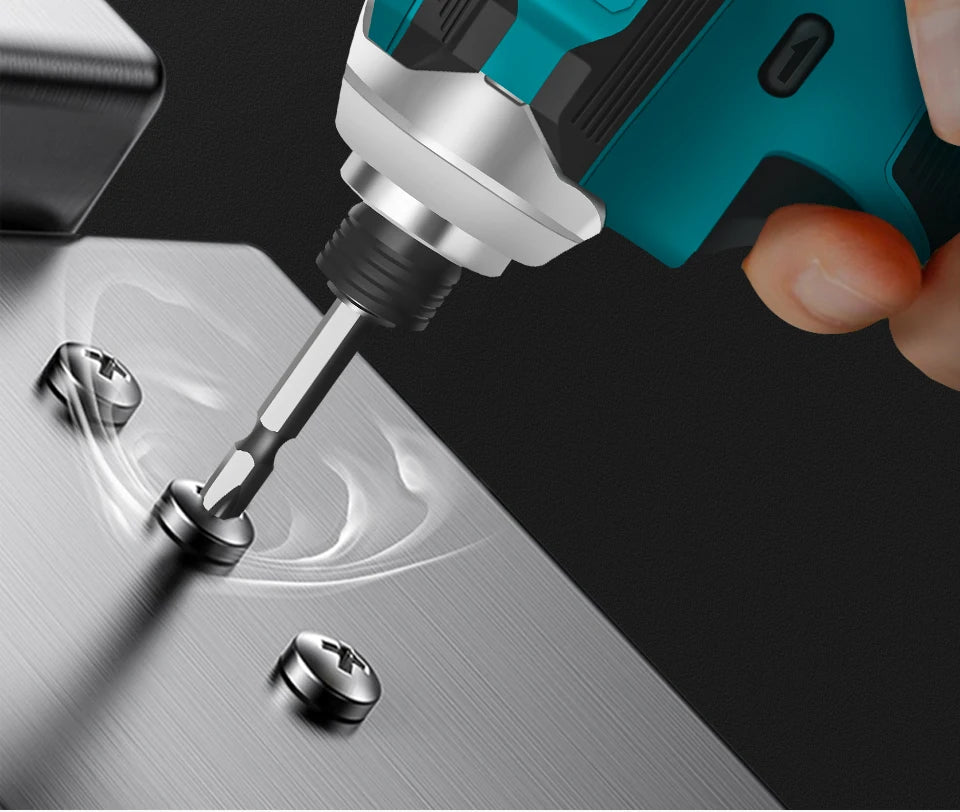 Kamolee 588Nm Cordless Electric Impact Brushless Wrench 5 Speed Screwdriver Power Tool 1/4" with 3 LED Light for 18V 21V Battery