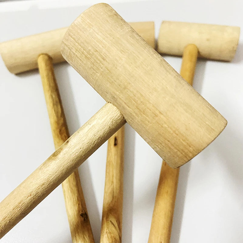 Mini Wooden Hammer Kids Balls Toy Pounder Replacement Wood Mallets Baby Tools for DIY Handicraft Hammer