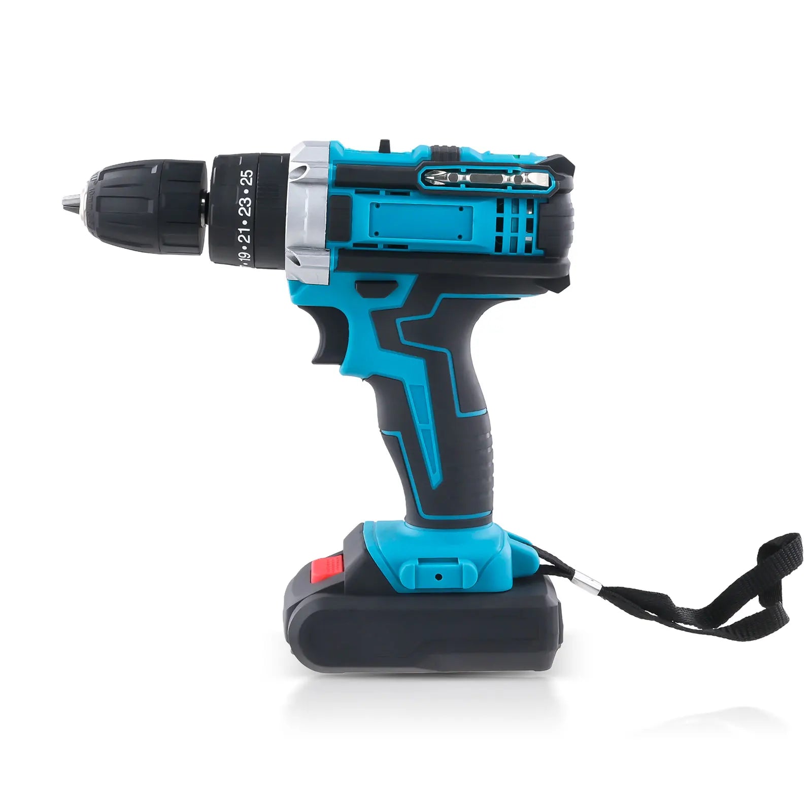 21V Cordless Brush Drill Driver with Impact Function Rotary Hammer 2-Speed Hammer Drill Electric Screwdriver Set With 2 Battery