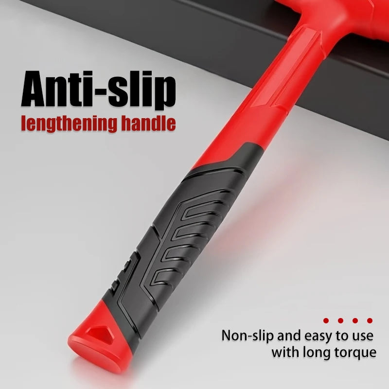 Double-sided rubber hammer, heavy-duty rubber hammer, with insulated handle and non-slip grip, non-elastic mounting hammer.