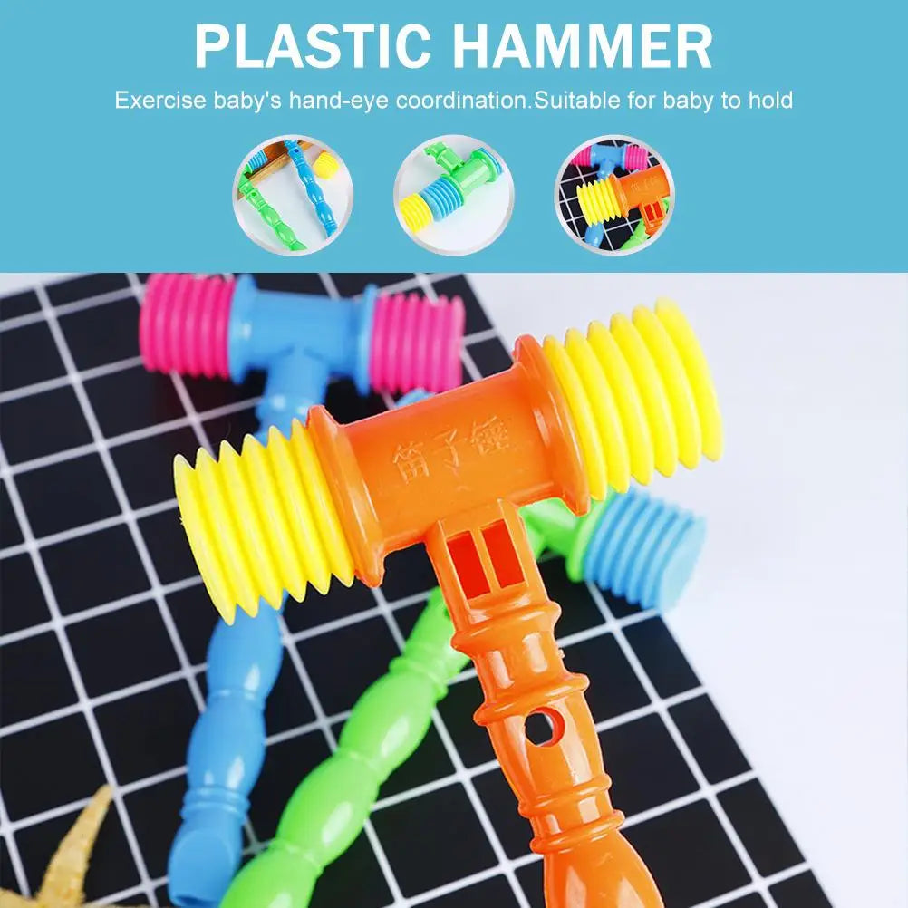 8 Pcs Sound Baby Hammer Toys Music Hammer Toys Soft Plastic Hammers Educational Hammer Playthings Mini Mallet Toys For