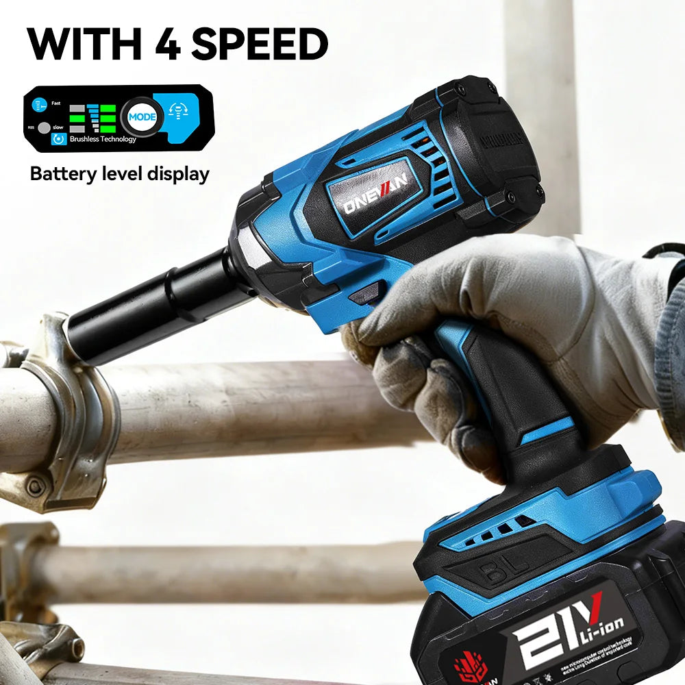 ONEVAN 1200N.M Brushless Electric Impact Wrench 1/2inch Cordless Torque Wrench Screwdriver Power Tool For Makita 18V Battery Pin
