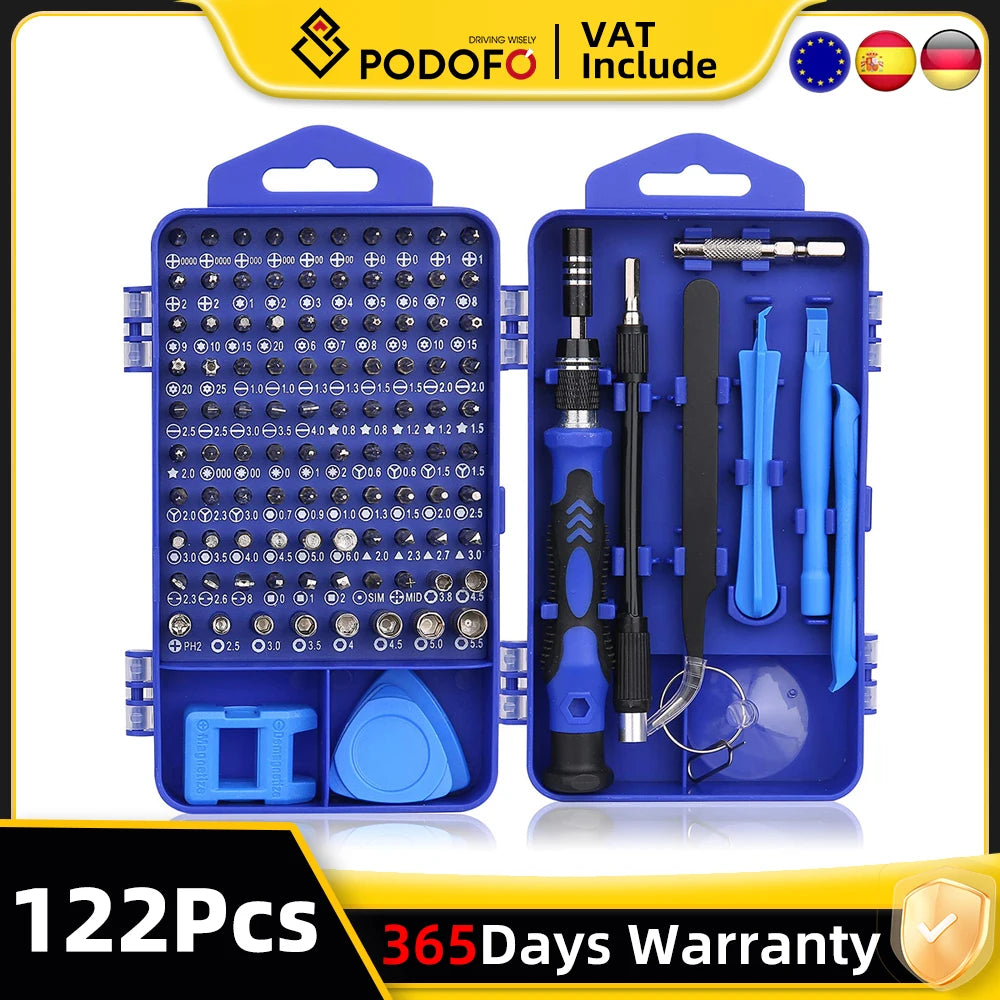 122-Piece Magnetic Screwdriver Set Professional Precision Tool Kit with CR-V Steel Bits Magnetic Tips For DIY Repairs