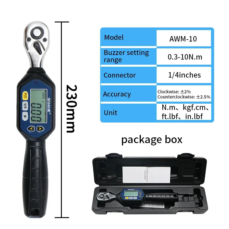 Shahe MINI Digital Torque Wrench 1/4‘’ 3/8‘’ 1/2‘’ Professional Bike Car Repair Adjustable Torque Wrench Hand Tools