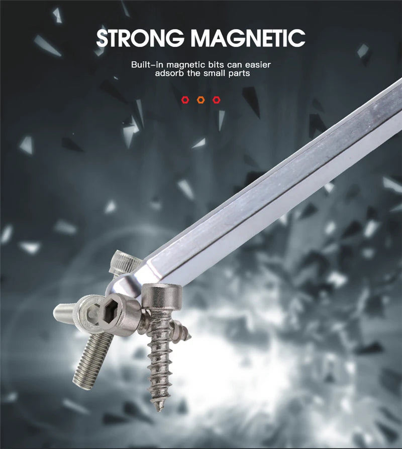 Professional Color Coded Long Hex Key Set,10 Piece Metric Allen Key Set,Easily Access Hard-to-Reach Spots, Includes Storage Case