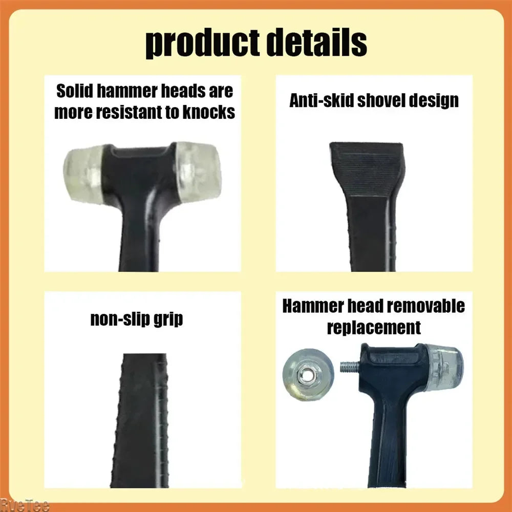 2 in 1 Rubber Hammer with Crowbar for Ceramic Tile Installation Tools Doors Windows