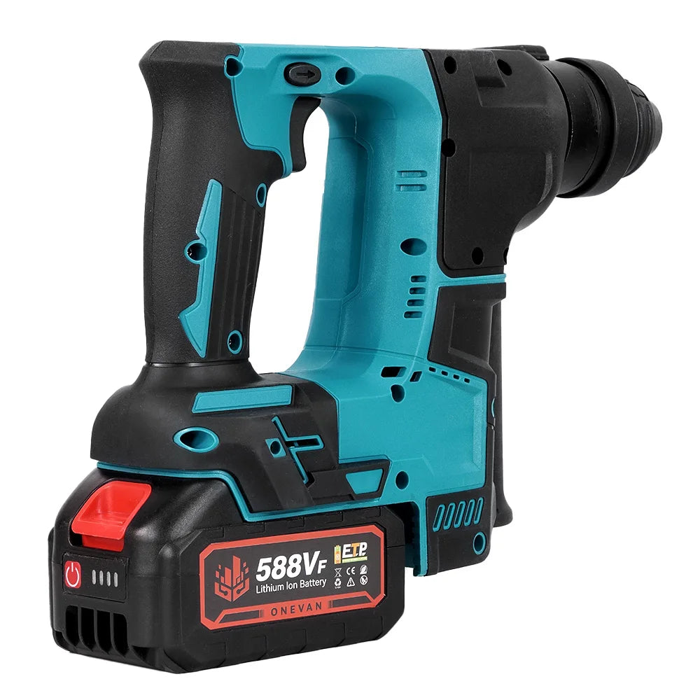 ONEVAN 27MM Brushless Electric Hammer Impact Drill Cordless Multifunction Rotary Hammer Power Tool For Makita 18V Battery Pin