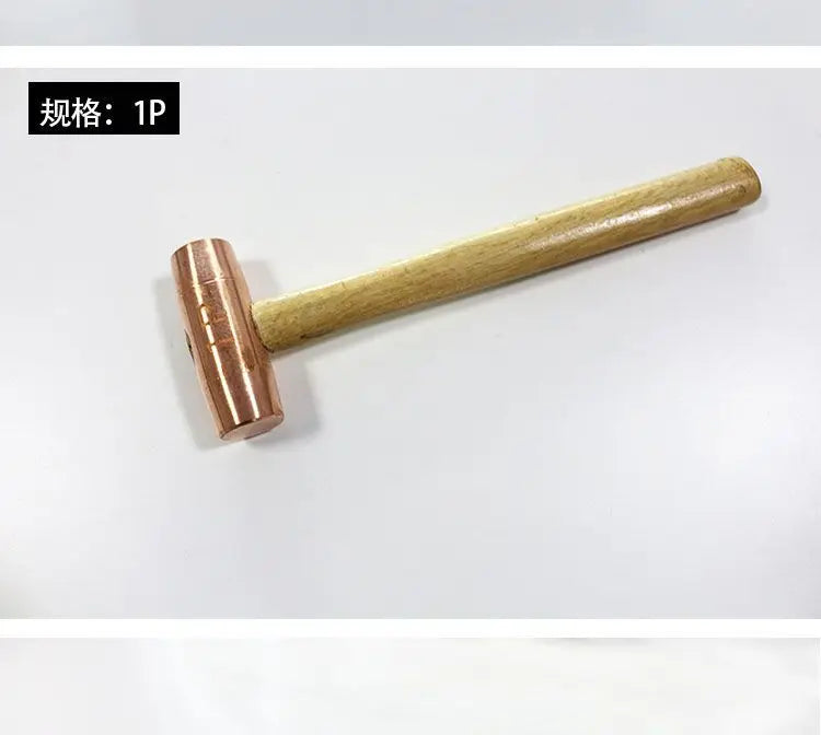 Red Copper Round Drum Hammer with Wooden Handle Double sided Hammer Red Copper Round Drum Hammer 1p-3p