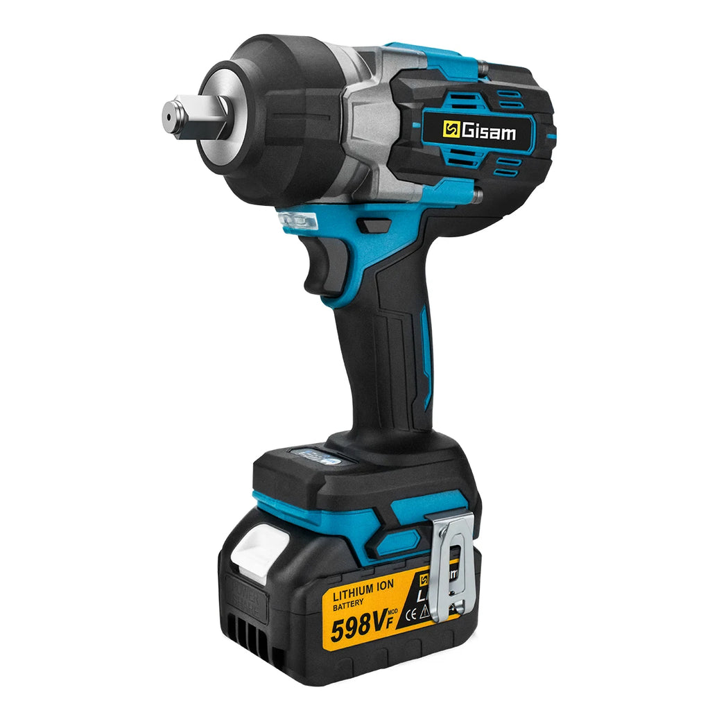 Gisam 2800N.M Brushless Electric Wrench 1/2 Inch Impact Wrench Electirc Screwdriver Drill Compatible with Makita 18V Battery Pin
