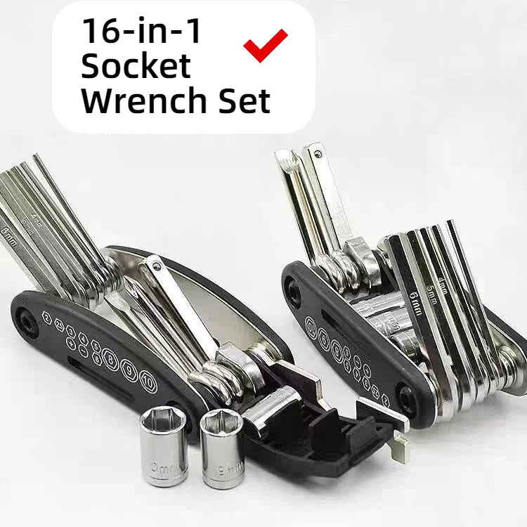 16 In 1 Folding Multifunctional Screwdriver Wrench Socket Stainless Steel Maintenance Tool Home Maintenance Tool Workshop Tool