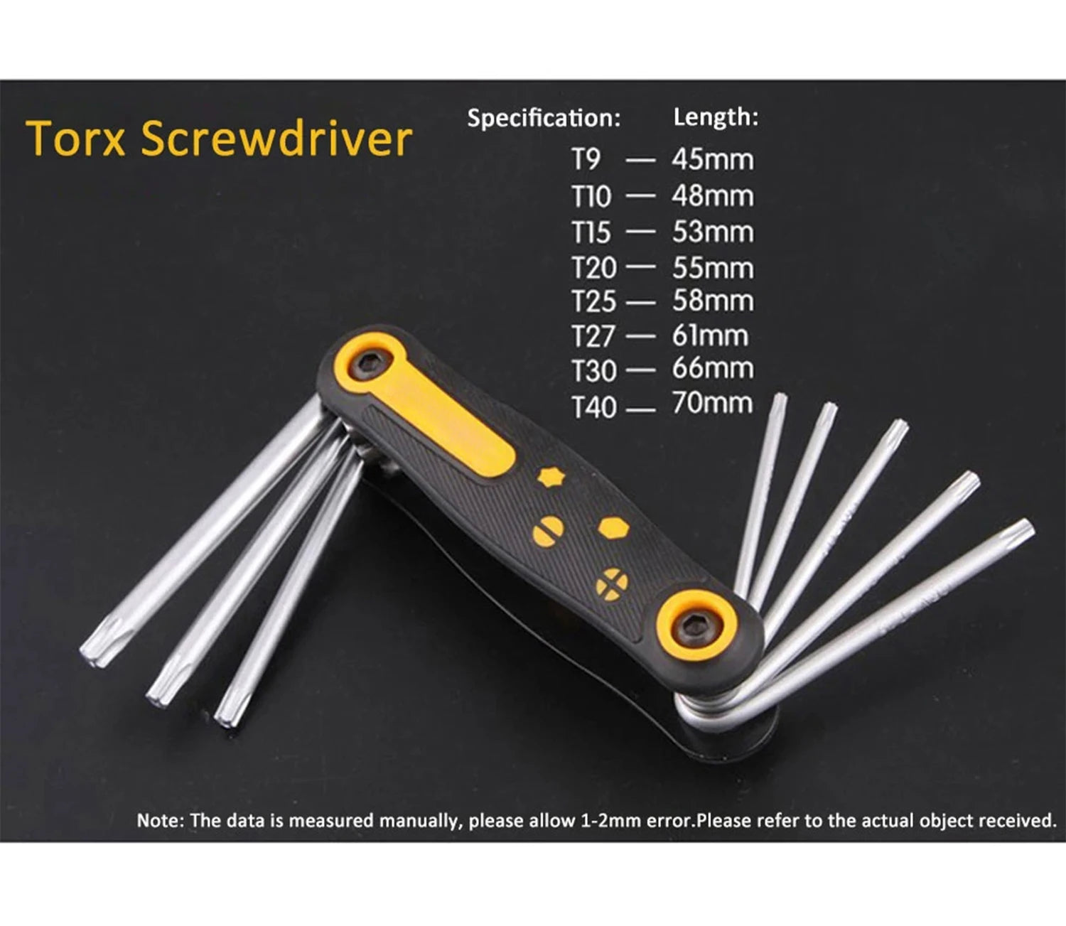 8 in 1 Folding Screwdriver Set Torx Screwdriver Mini Screwdriver Bits Kit Hexagon Torx Screwdriver Phillips Flat Screw Driver