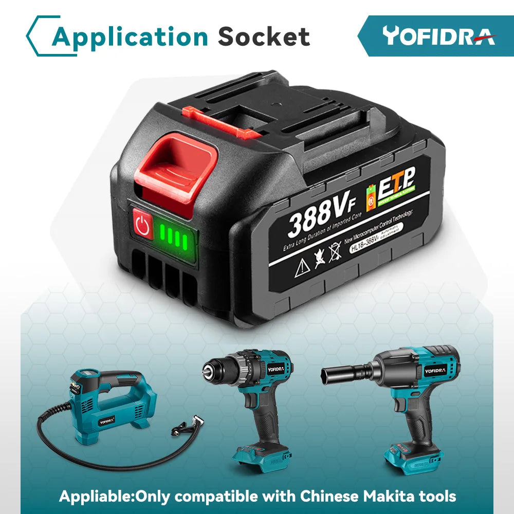 YOFIDRA 26MM Brushless Electric Hammer Drill 1680W Cordless Multifunctional Rotary Hammer Drill Tool For Makita 18V Battery Pin