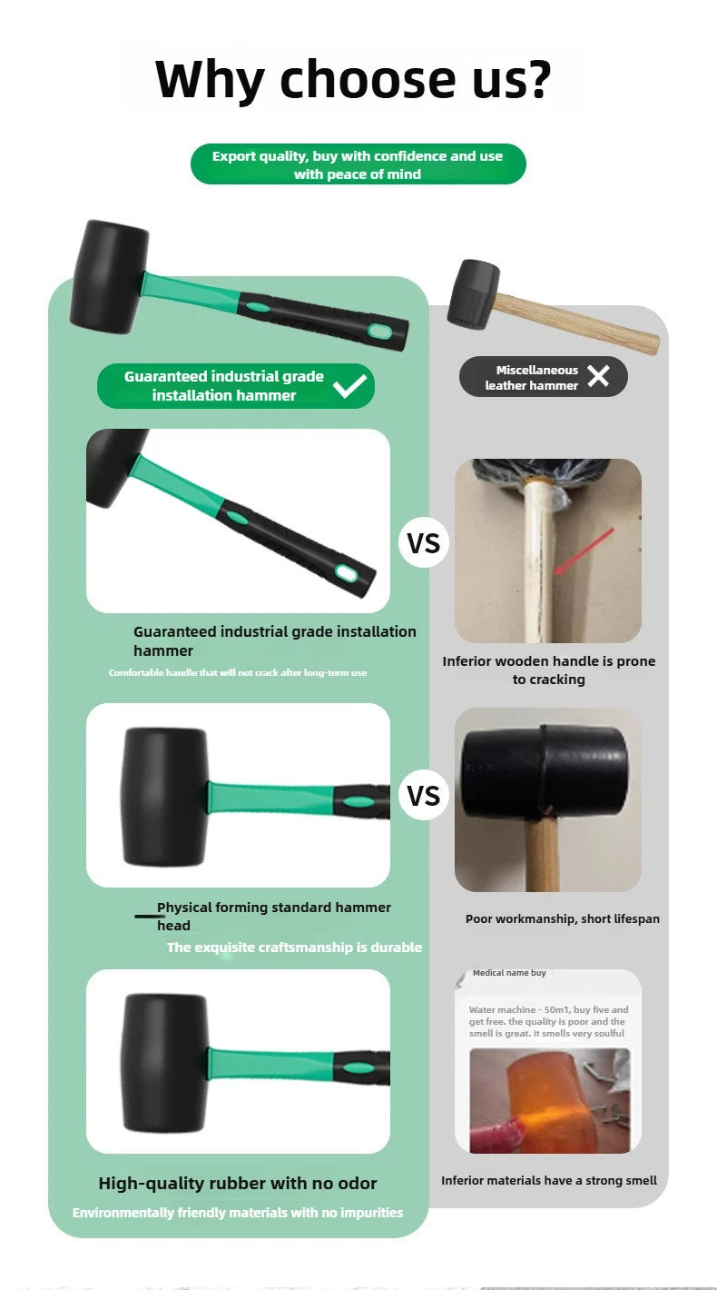 BaoLian Solid Rubber Hammer Industrial Grade Multifunctional Home Decoration Elastic Tile Installation Hammer