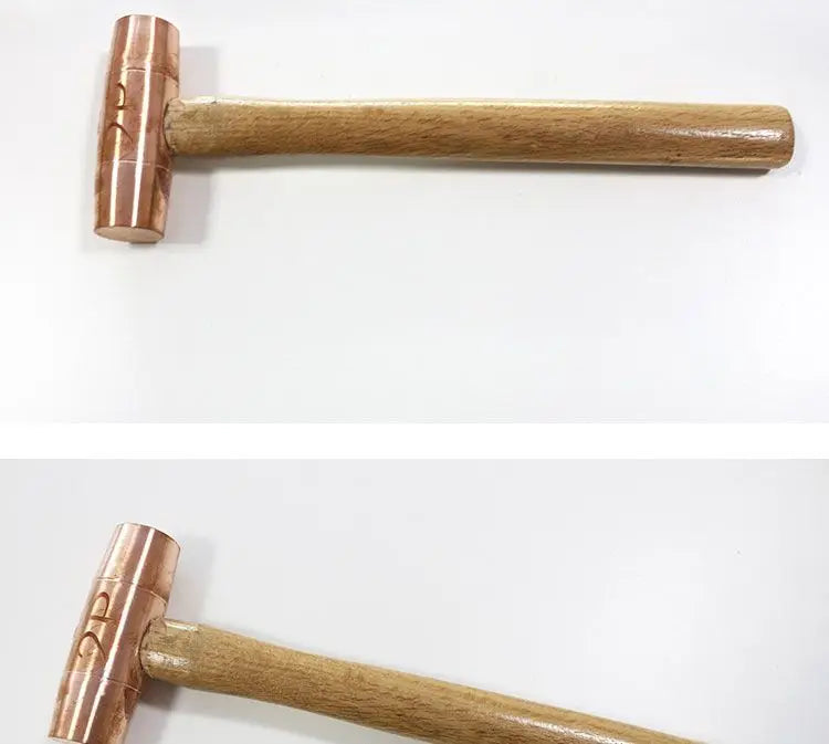 Red Copper Round Drum Hammer with Wooden Handle Double sided Hammer Red Copper Round Drum Hammer 1p-3p