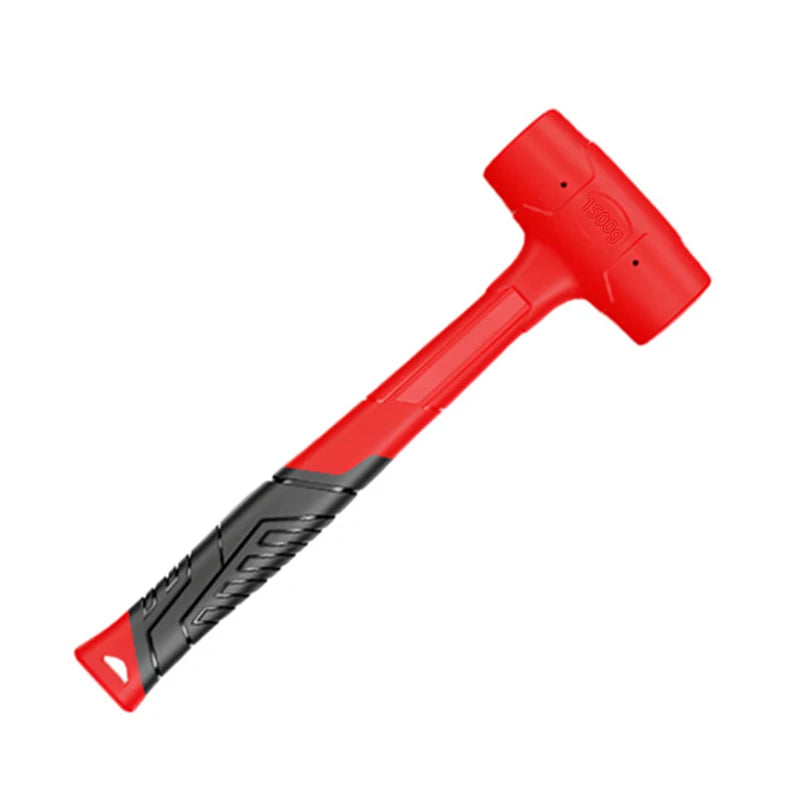 Double-sided rubber hammer, heavy-duty rubber hammer, with insulated handle and non-slip grip, non-elastic mounting hammer.