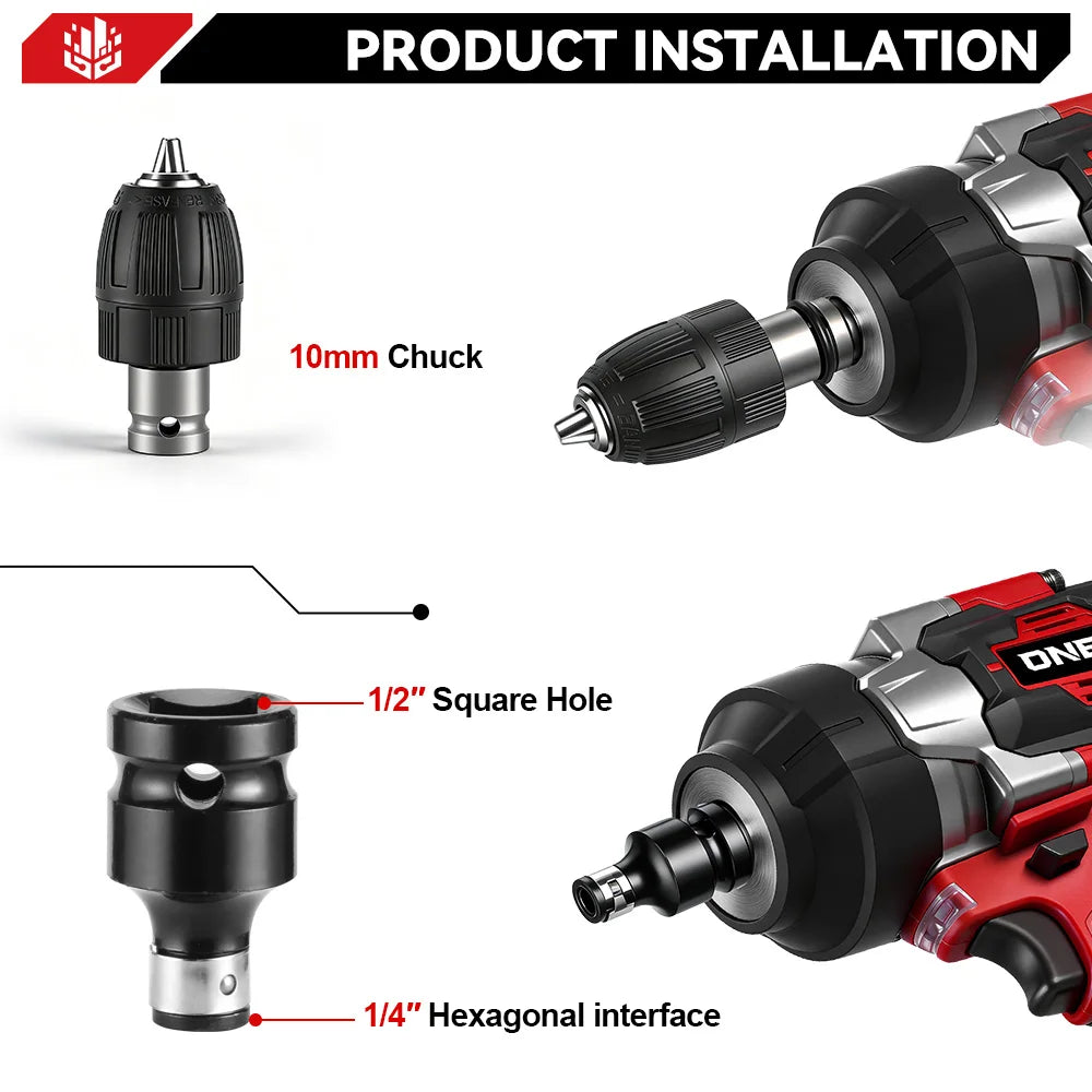 ONEVAN 2800N.M 2800W Brushless Electric Impact Wrench 1/2 Inch Cordless Wrench Screwdriver Power Tool For Makita 18V Battery Pin