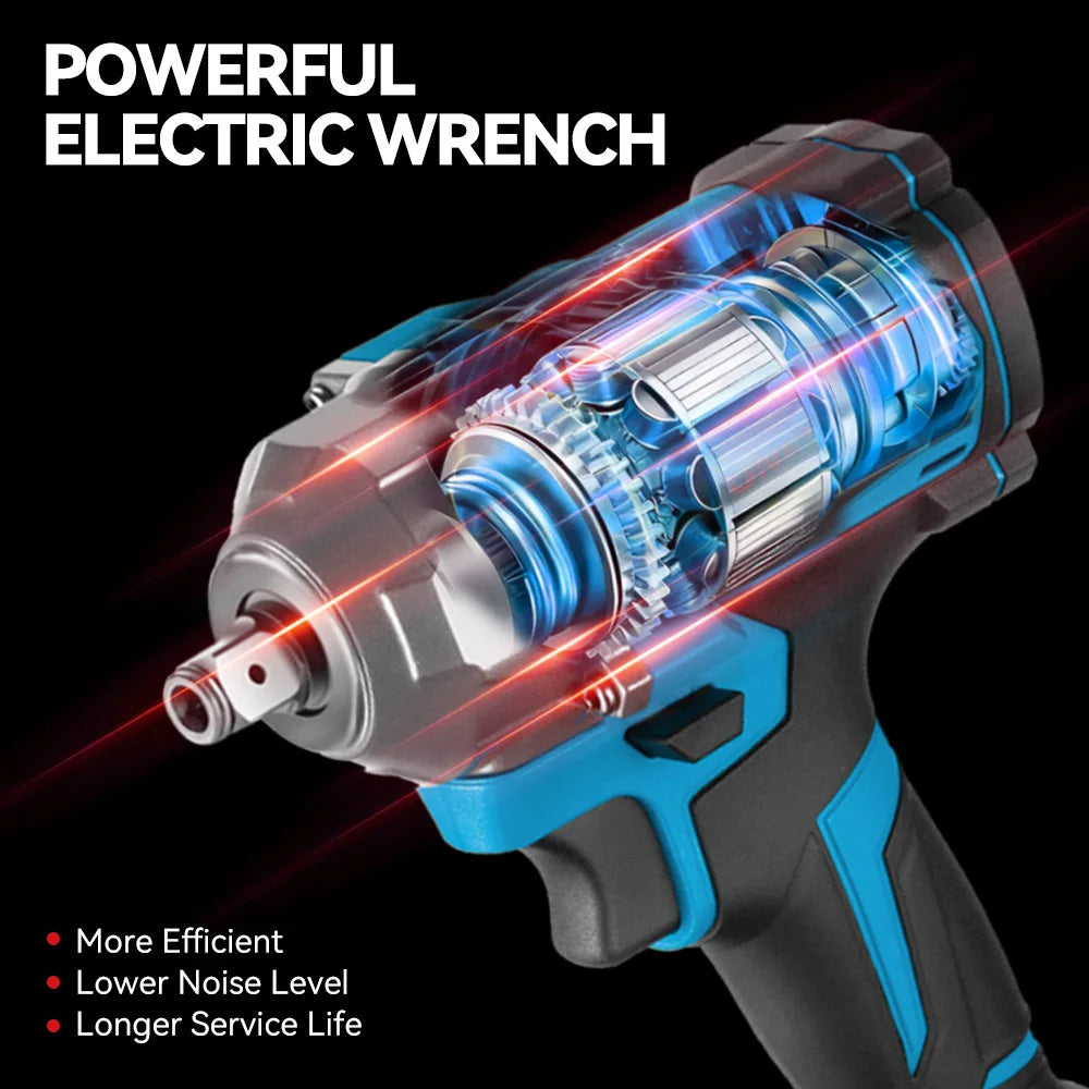 ONEVAN 1200N.M Brushless Electric Impact Wrench 1/2inch Cordless Torque Wrench Screwdriver Power Tool For Makita 18V Battery Pin