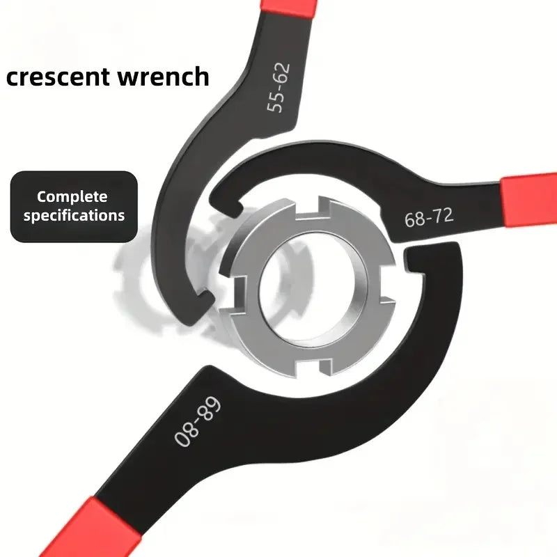 5pcs Hook Wrenches Tools Set C-Shape Spanner Anti Slip Half Moon Wrench Motorcycle Car Repair Shock Djustment Spanner Hand Tool