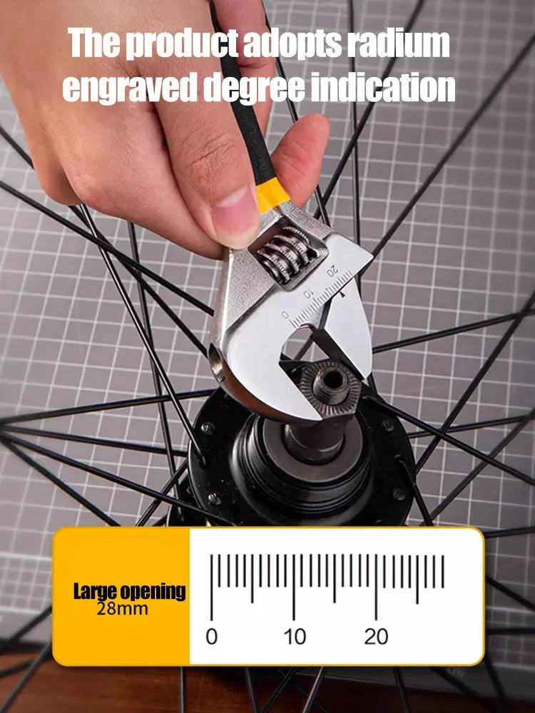 Deli Adjustable Wrench Car Bicycle Wrenchs Dip Plastic Carbon Steel Universal Spanner Mechanical Workshop Hand Repair Tools