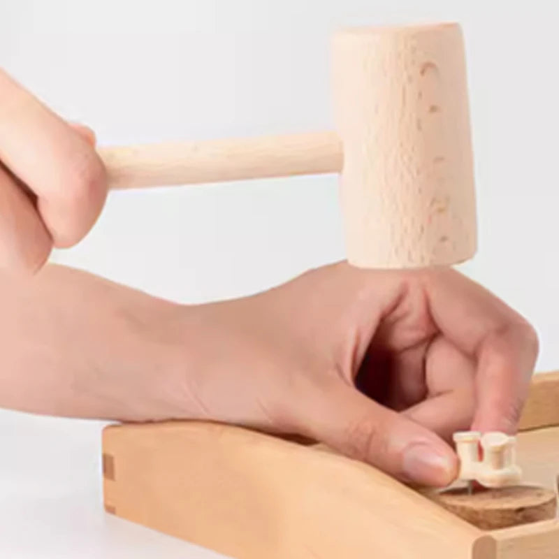 Mini Wooden Hammer Kids Balls Toy Pounder Replacement Wood Mallets Baby Tools for DIY Handicraft Hammer