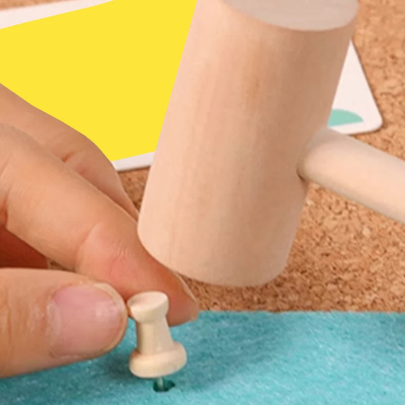 Mini Wooden Hammer Kids Balls Toy Pounder Replacement Wood Mallets Baby Tools for DIY Handicraft Hammer