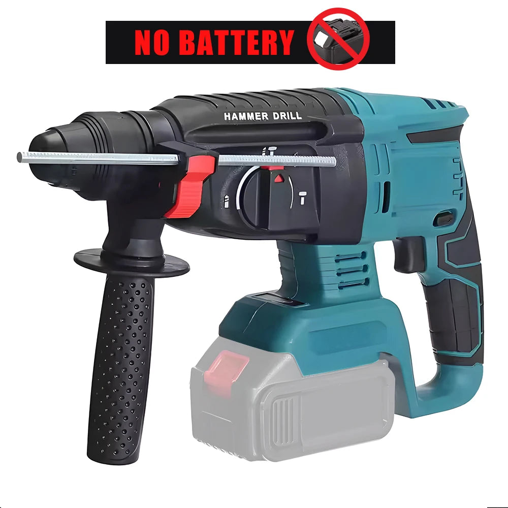 26mm Brushless Electric Hammer Drill Cordless Impact Drill Power Tools For Makita 21V Battery Multifunctional Rotary Hammer