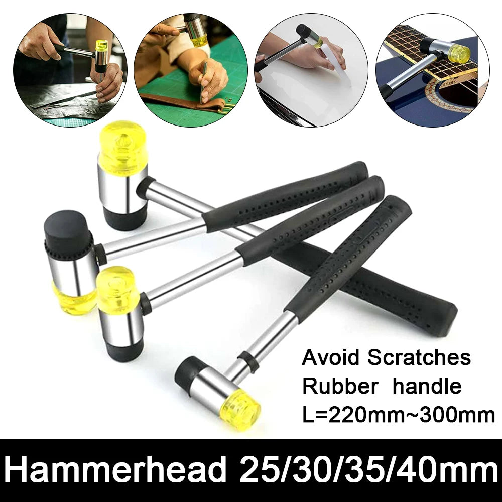25mm / 30mm / 35mm / 40mm Rubber Double Faced Work Glazing Window Beads Hammer Nylon Head Mallet DIY hand Tool
