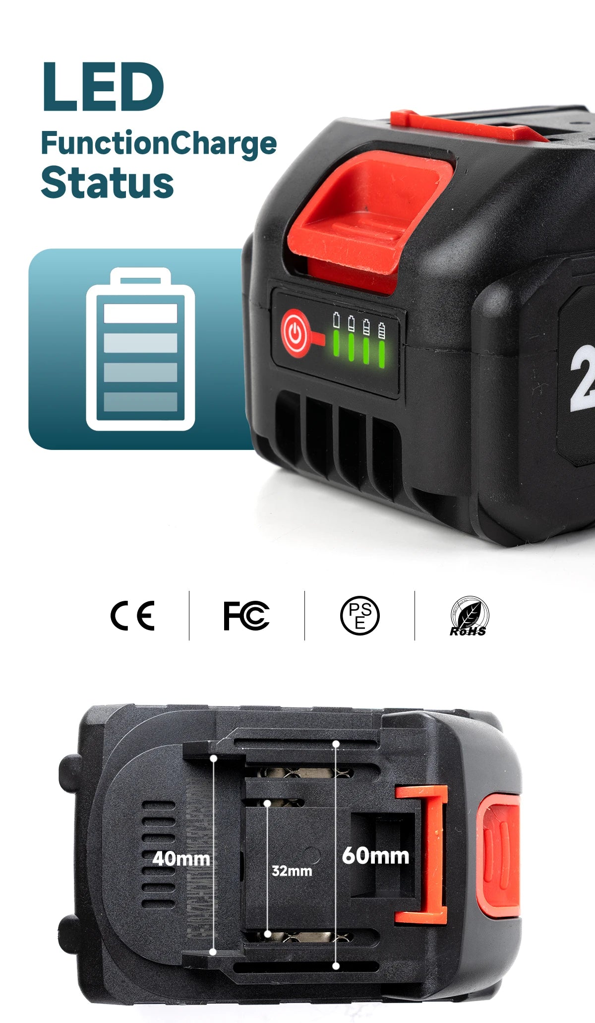 26mm Brushless Electric Hammer Drill Multifunctional Rotary Hammer Drill Cordless Impact Drill Tool For Makita 18V Battery Pin