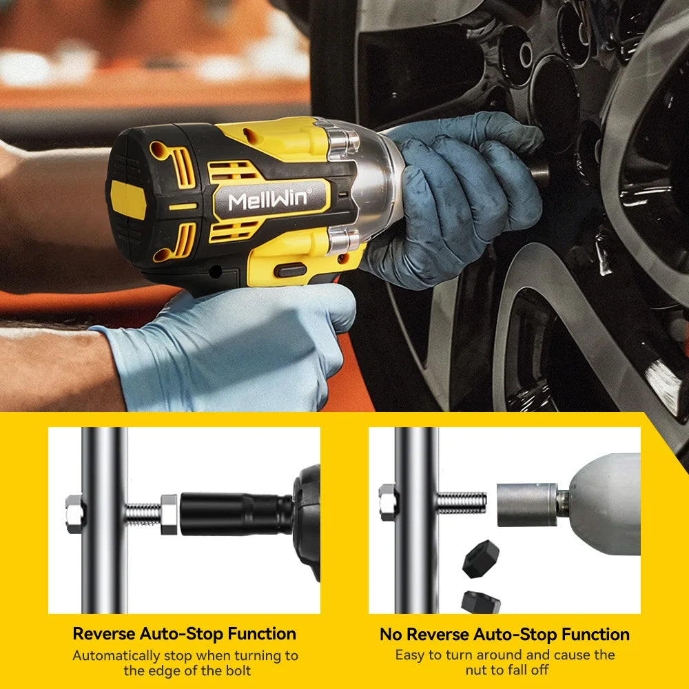 MELLWIN Brushless 520N·m Multi Electric Impact Wrench Set 3IN1 Electric Drill Screwdrive Repair Tool For Makita 18V Battery Pin