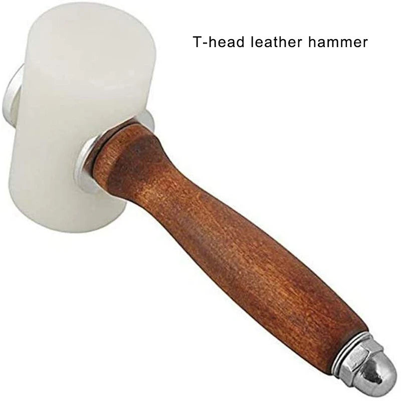1pc Nylon Leather Carving Hammer DIY Handmade Tools Printed Cowhide Punch Cutting Sewing Hammers Leather Art Making Supplies