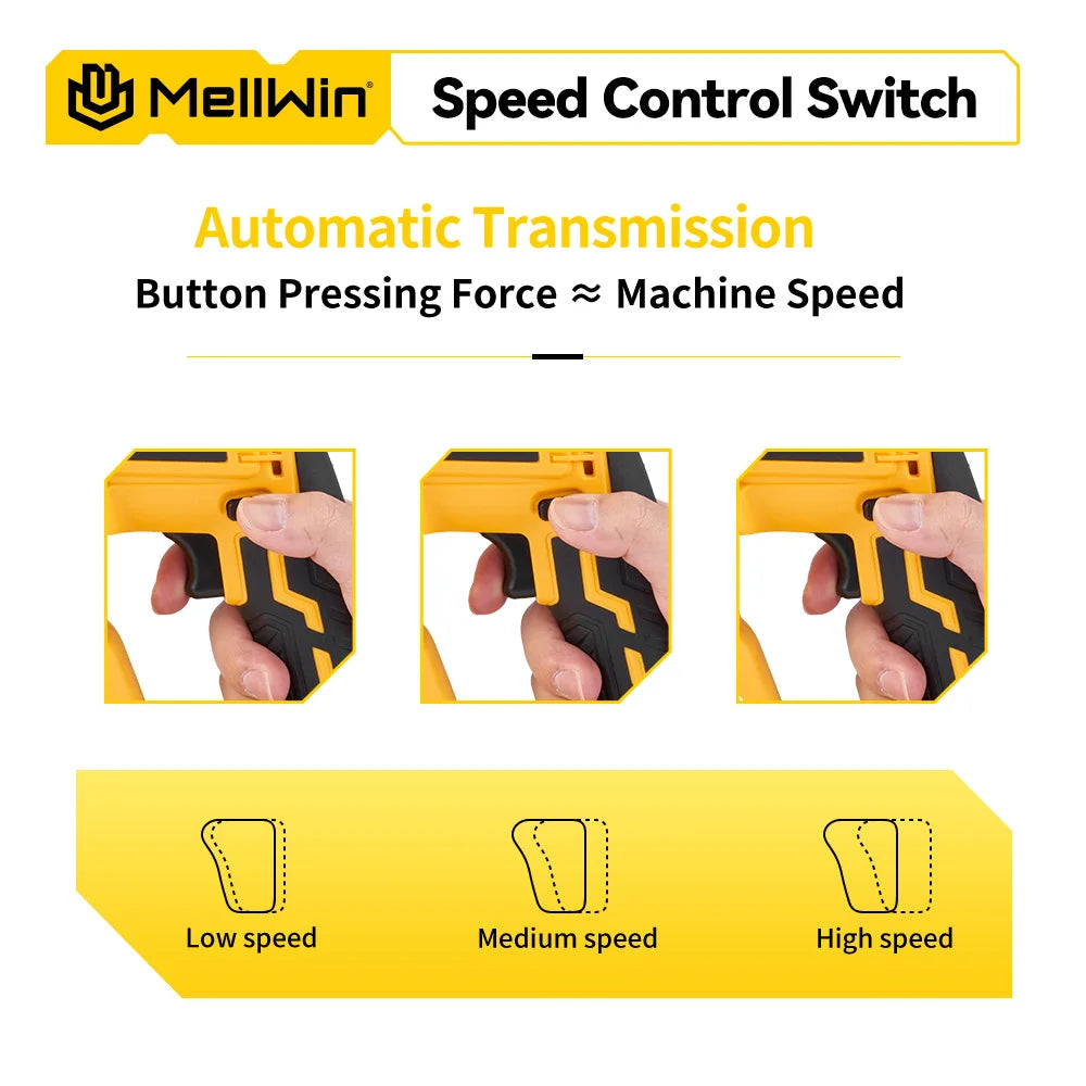 MELLWIN 3 in 1 Brushless Electric Hammer Drill Multifunction Impact Hammer for Steel Concrete Wood For Makita 18V Battery Pin