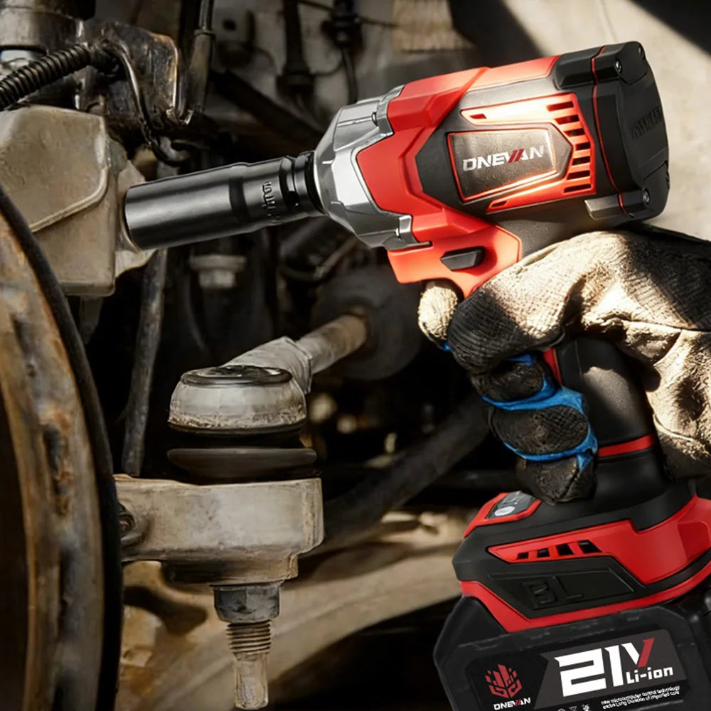 ONEVAN 1200N.M Brushless Electric Impact Wrench 1/2 inch Cordless Screwdriver Wrench Power Tool For Makita 18V Battery Pin